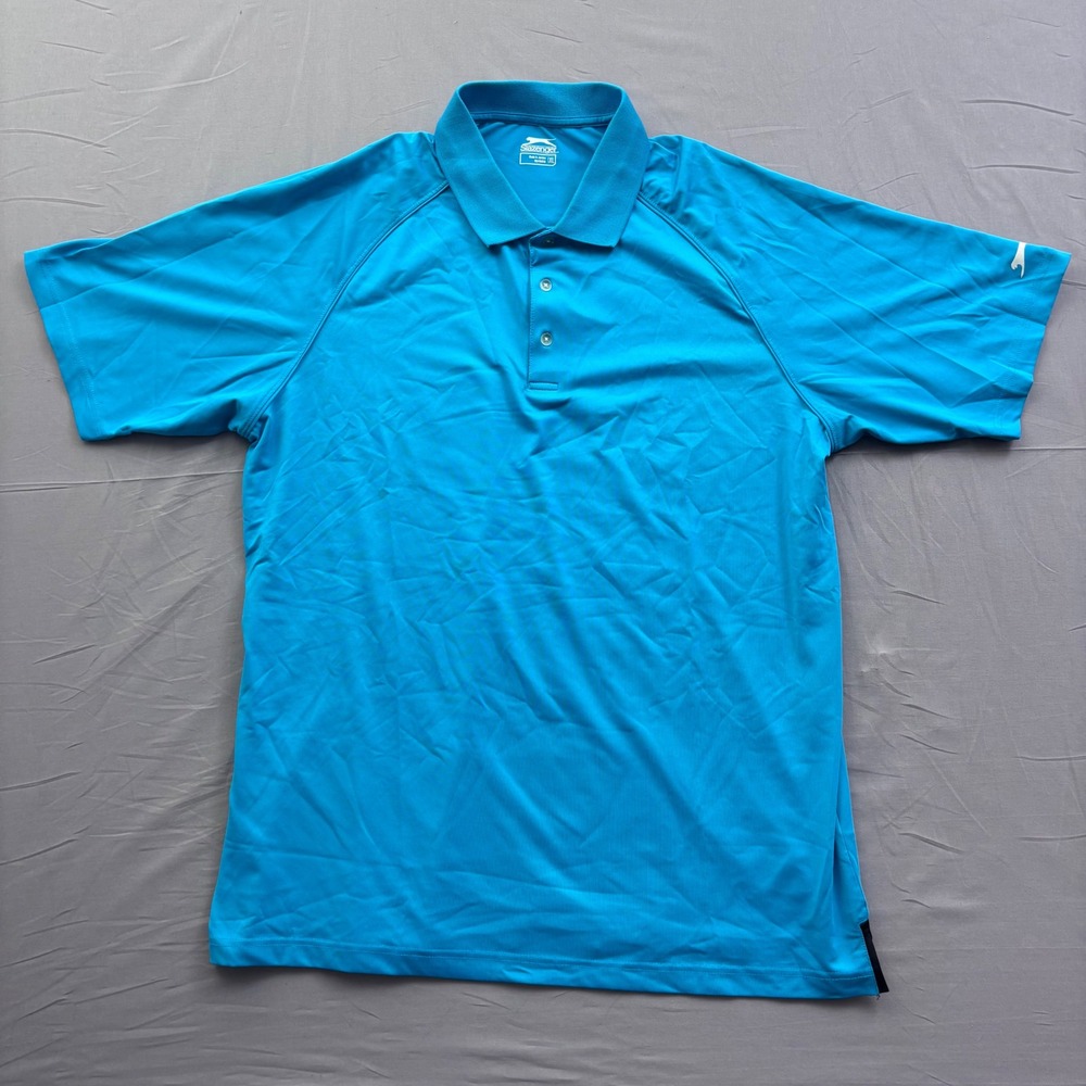 Slazenger Mens XL Blue Performance Golf Polo Shirt Short Sleeve Stretch Outdoors